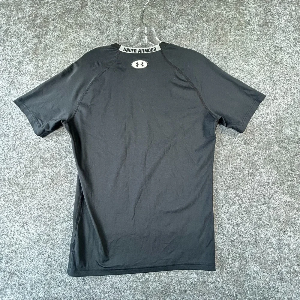 Under Armour HeatGear T-Shirt Mens L Black Compression Raglan Comfort‎ Stretch